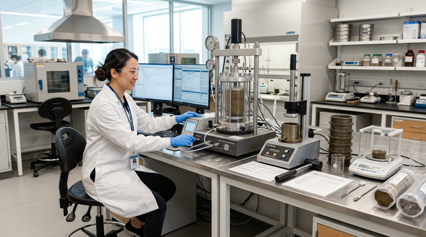 NABL Certified Geotechnical Triaxial Shear Laboratory
